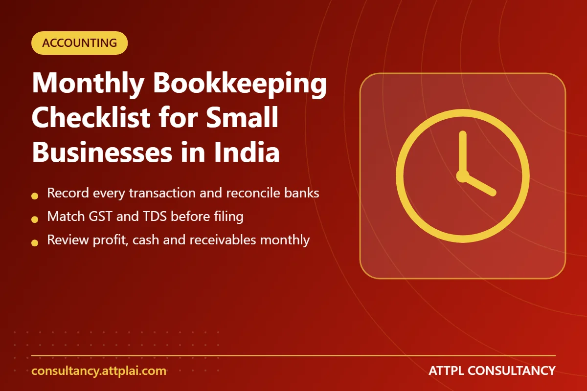 Monthly Bookkeeping Checklist for Small Businesses in India - key points